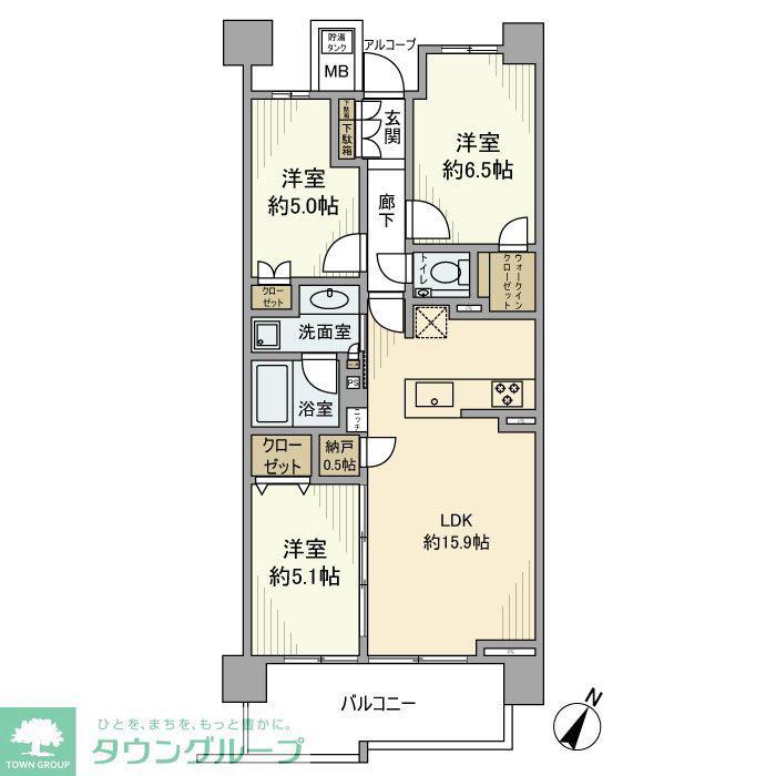 プラウドシティ新川崎(3LDK/2階)の間取り写真