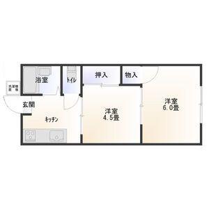 リブレ学園前(2K/1階)の間取り写真