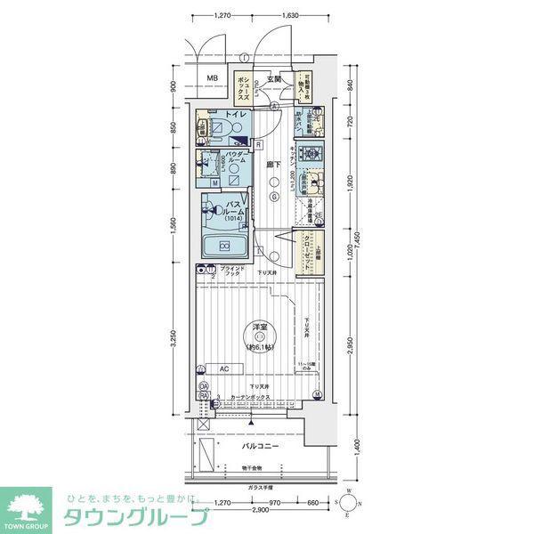 エステムコート名古屋栄プレシャス(1K/14階)の間取り写真