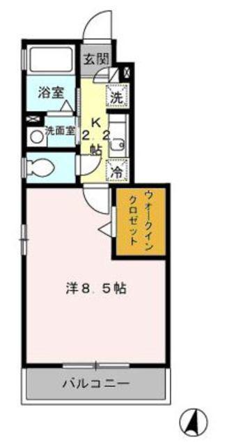 ファミーリエC(1K/1階)の間取り写真