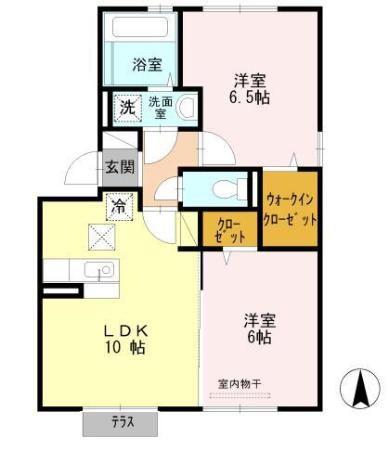 ライトプレーン(2LDK/1階)の間取り写真