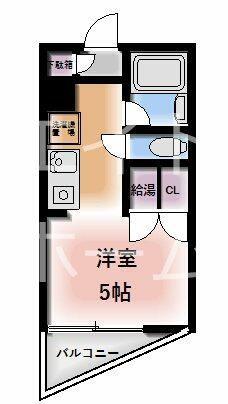 ヒルズ八王子(ワンルーム/1階)の間取り写真