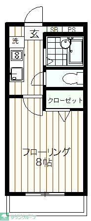 ルナパーク井上(1K/1階)の間取り写真