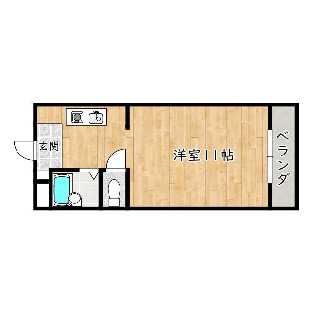 ヴィラR・Y(1K/2階)の間取り写真