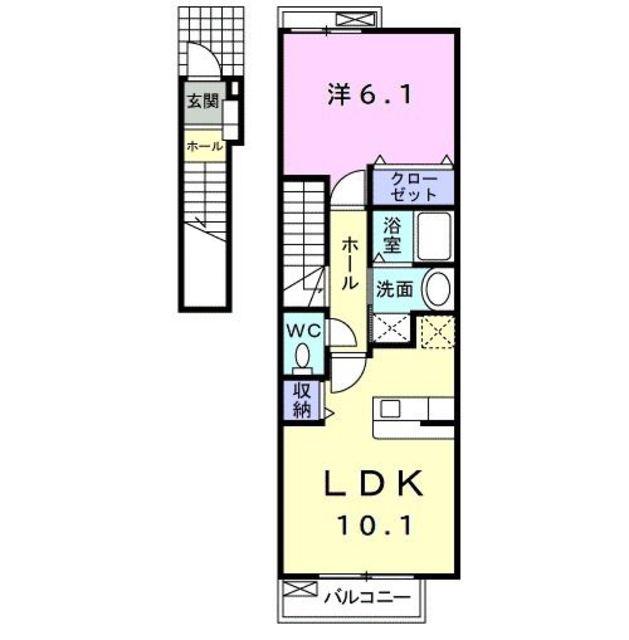 ランバ-荒井(1LDK/2階)の間取り写真