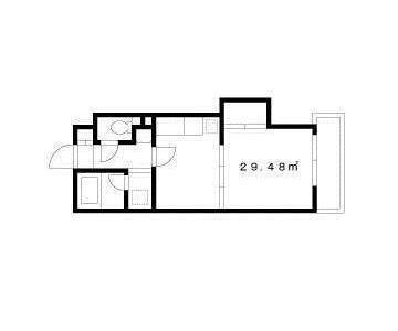 リーフロック(1DK/4階)の間取り写真