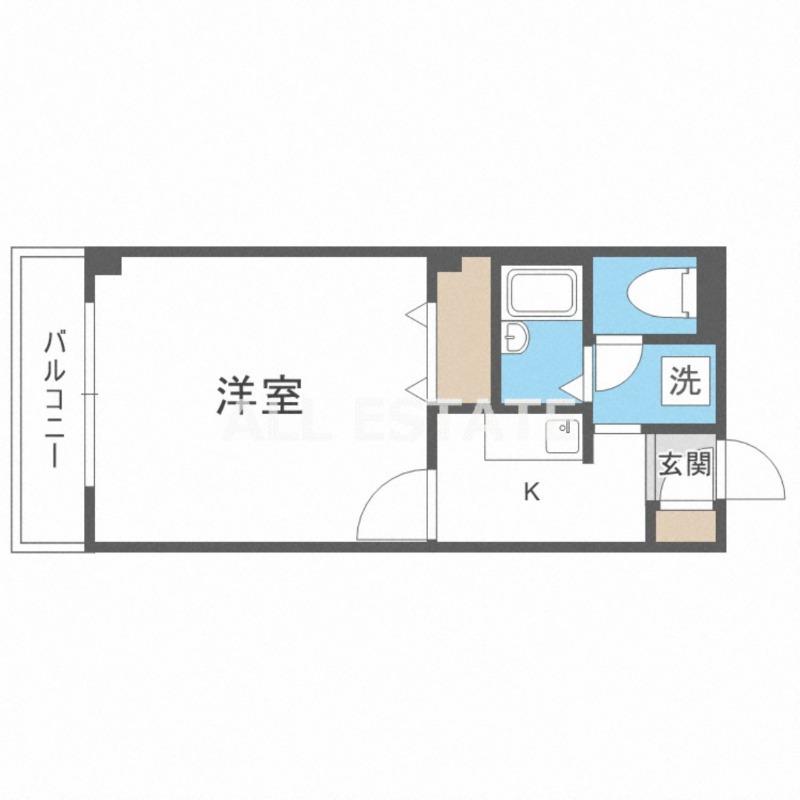 ルミエール巽(1K/1階)の間取り写真