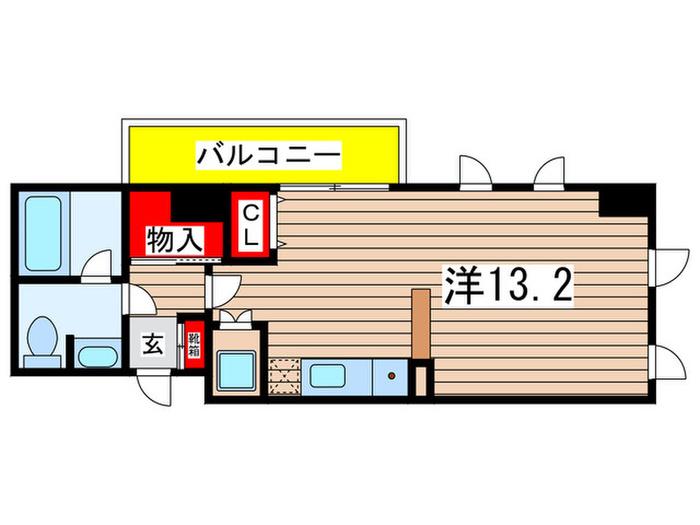ディクオーレ(ワンルーム/4階)の間取り写真