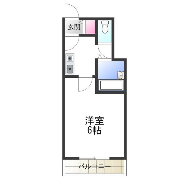クリアサカイ II(1K/4階)の間取り写真