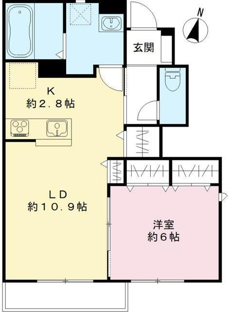 メルベーユF III(1LDK/1階)の間取り写真