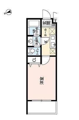 プレール・ドゥーク横浜杉田(1K/2階)の間取り写真