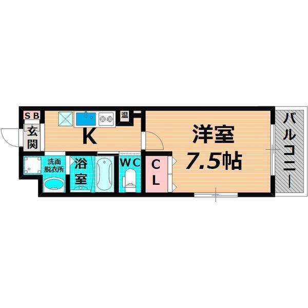 みおつくし今市(1K/6階)の間取り写真