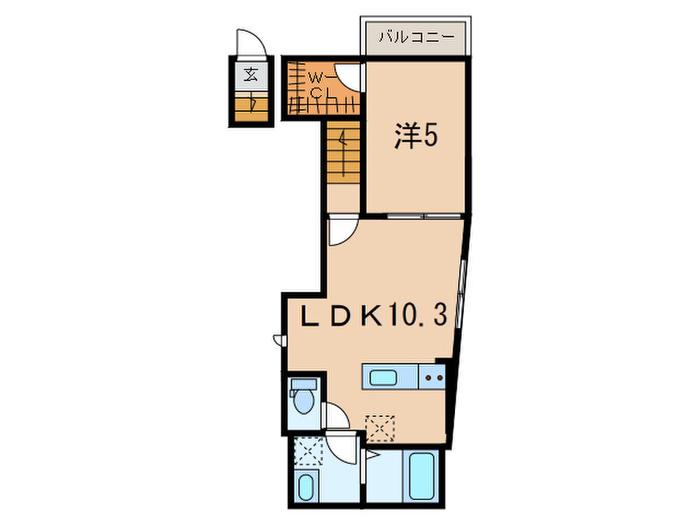 メゾンドフルール品川(1LDK/2階)の間取り写真