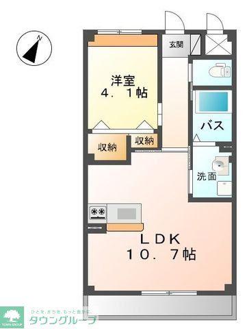 ルミナスパークサイド(1LDK/1階)の間取り写真