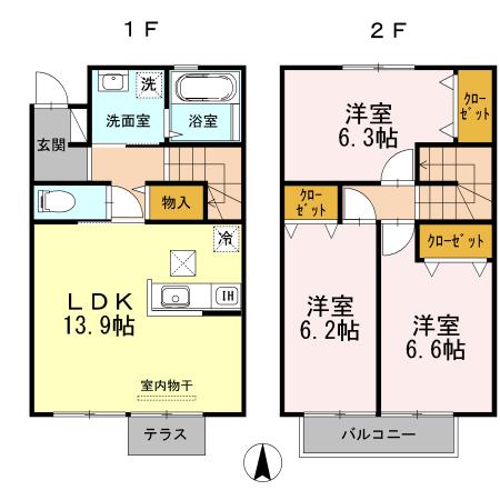 ピア・プランドールIII(3LDK/1階)の間取り写真