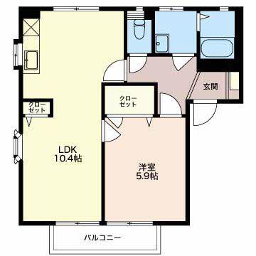 ディアスシリウス(1LDK/2階)の間取り写真