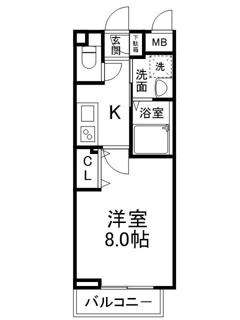 A-MON太秦天神川(1K/4階)の間取り写真