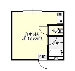 ファインハウス西元(ワンルーム/2階)の間取り写真