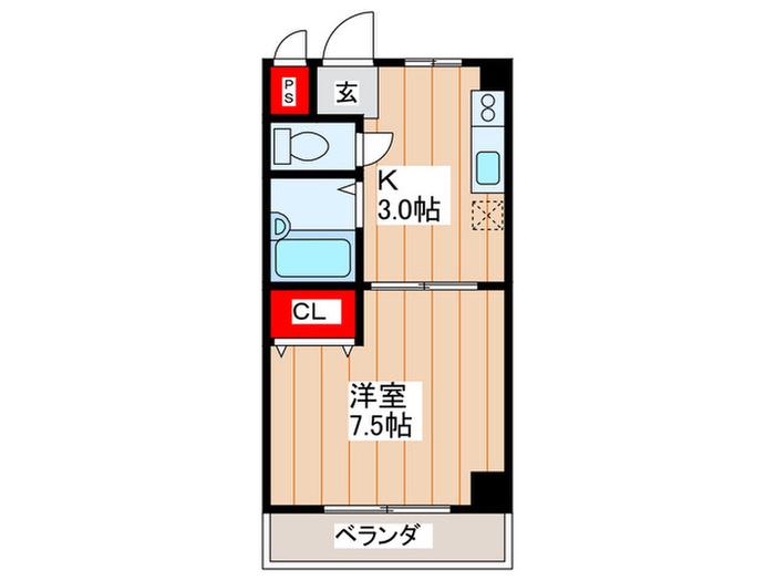 メゾンモリオカ(1K/2階)の間取り写真