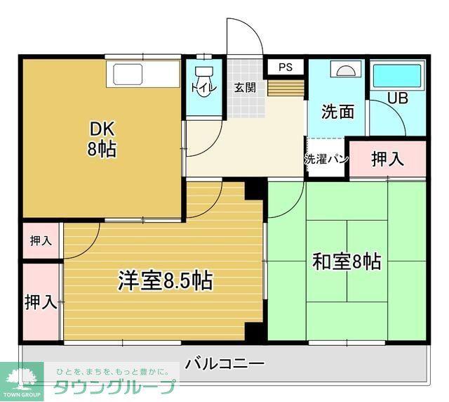プランドール・ピア(2DK/3階)の間取り写真