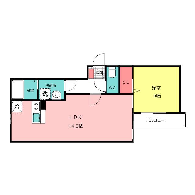 AYA GRAND松島けやき 3RD(1LDK/1階)の間取り写真