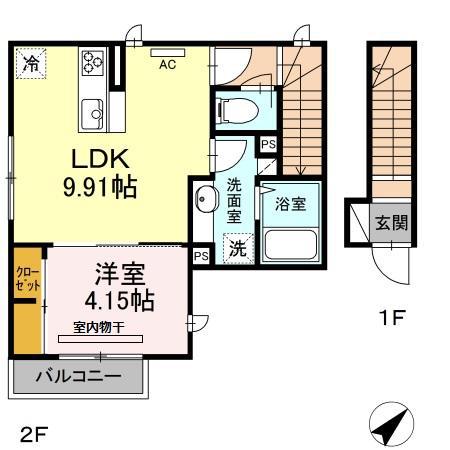 ルネス押上(1LDK/2階)の間取り写真
