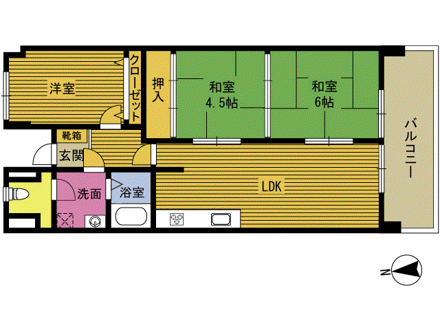 ロフティ光町803(3LDK/8階)の間取り写真