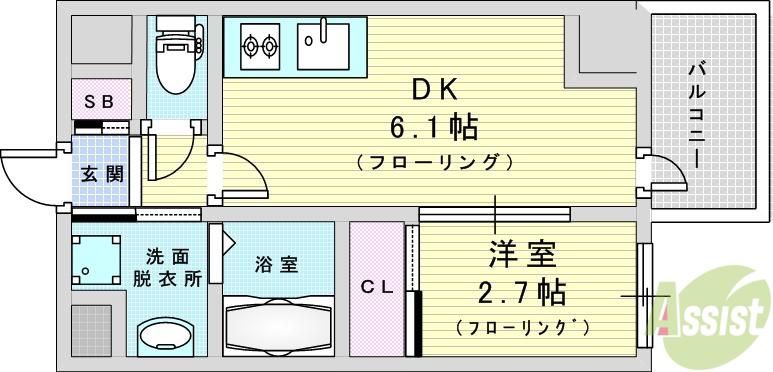 セレニテ新大阪グランデ ミリュー(1LDK/3階)の間取り写真