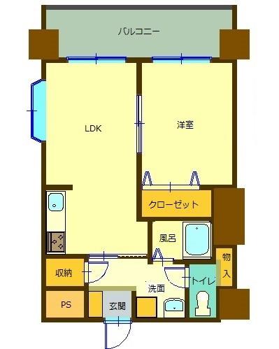 ノースゲート長町(1LDK/2階)の間取り写真