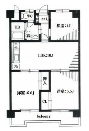 パークプラザ千葉新宿(3LDK/4階)の間取り写真