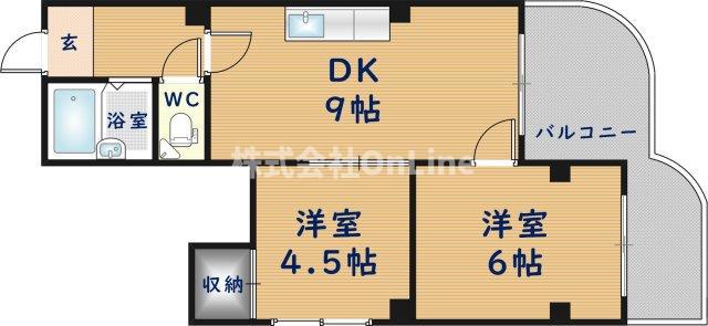 ウエンズ緑橋(2DK/5階)の間取り写真