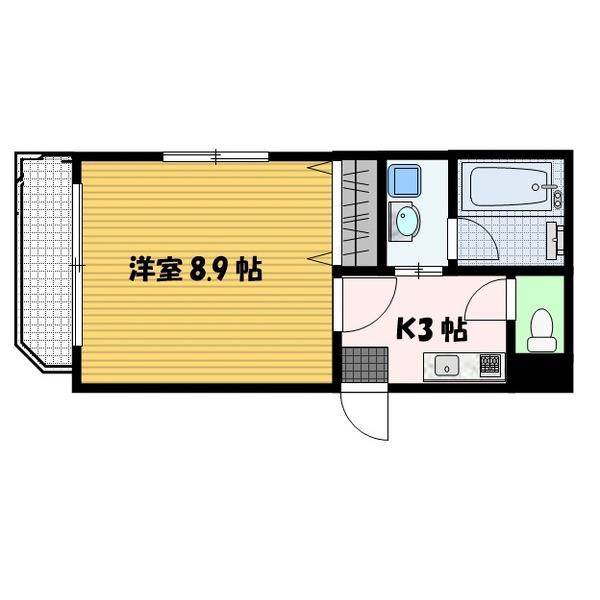 グリーンコート樺島(1K/1階)の間取り写真