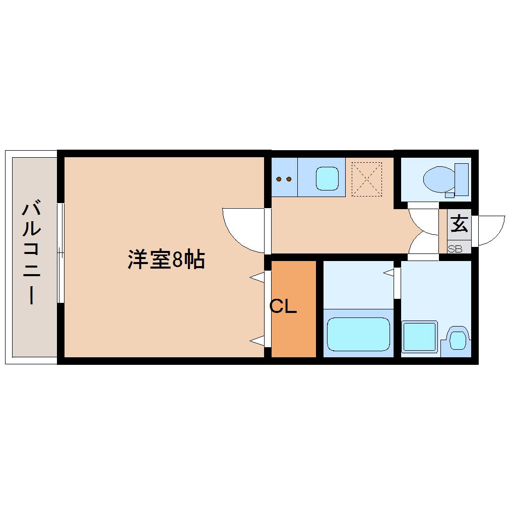卸町駅 徒歩12分(1K/1階)の間取り写真