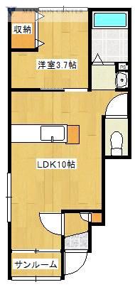 ロイヤルヒルズ(1LDK/1階)の間取り写真