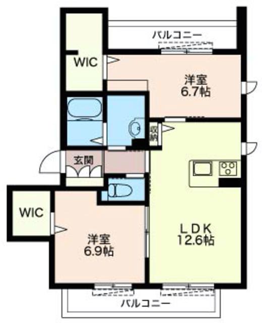 アンビエラ(2LDK/2階)の間取り写真