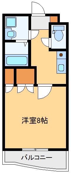 ヴィラヤマト(1K/2階)の間取り写真