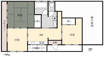 勝沼1丁目 2階部分(3DK/2階)の間取り写真