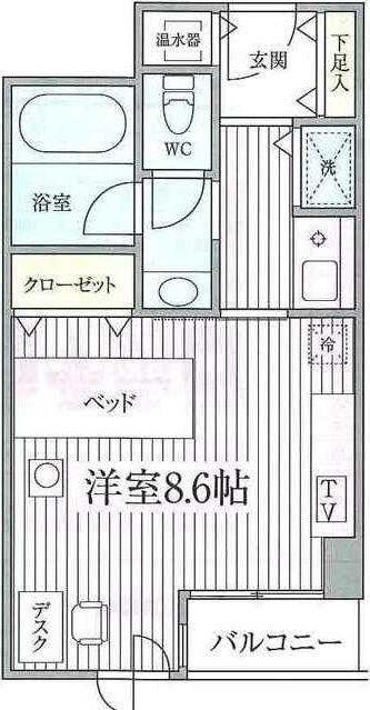 コンフォート荻窪(1K/2階)の間取り写真