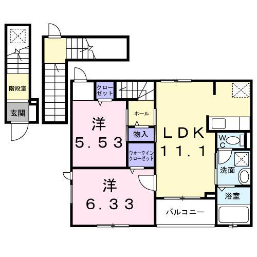 AMRITA IV(2LDK/3階)の間取り写真