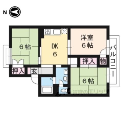 セジュール堀井(3DK/2階)の間取り写真