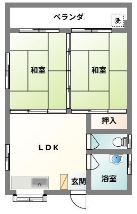 フレビューHIGA(2LDK/2階)の間取り写真
