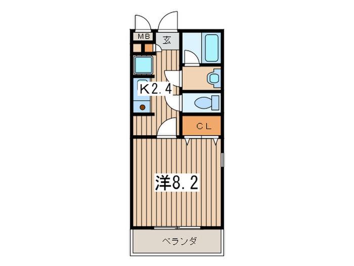 グレイス鶴間(1K/2階)の間取り写真