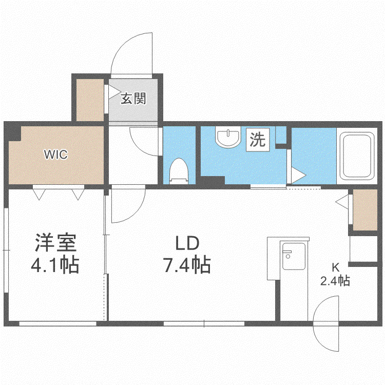 ARZU SHIROISHI(1LDK/4階)の間取り写真