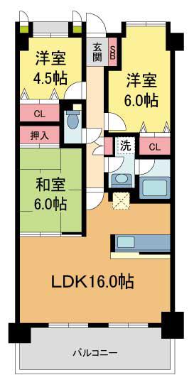 レジオン川西多田(3LDK/2階)の間取り写真