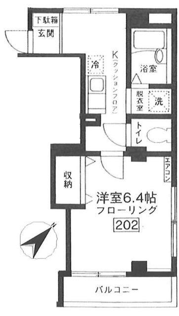 アネシス(1K/2階)の間取り写真