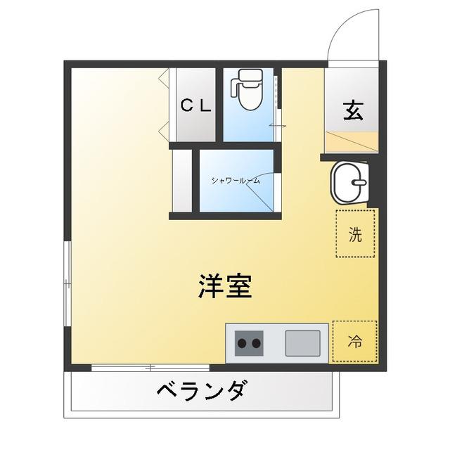 コーポ鶴石(ワンルーム/5階)の間取り写真