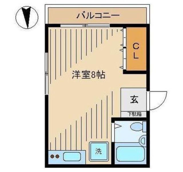 恵裕ビル(ワンルーム/2階)の間取り写真