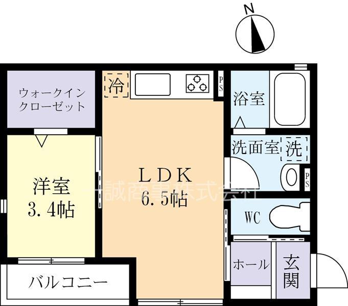 アムールHIROIII(1LDK/1階)の間取り写真
