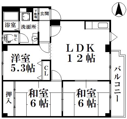 ハイネス21(3LDK/2階)の間取り写真