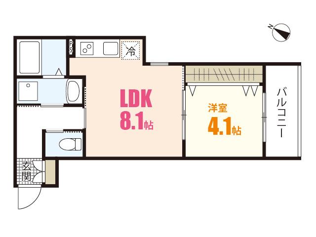 セブンプロートギオンクレスト(1LDK/1階)の間取り写真